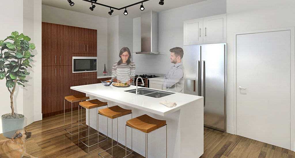 Kitchen rendering of Edison Midtown in Phoenix
