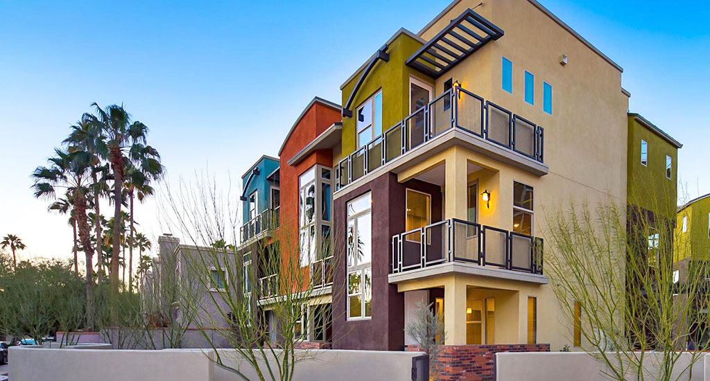 Exterior view of Trio Lofts in Scottsdale, AZ